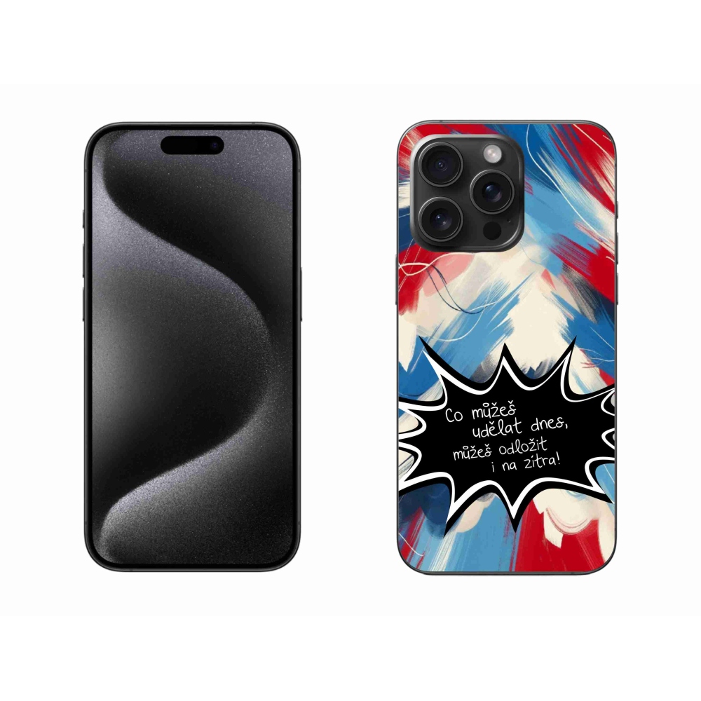 Gélový kryt mmCase na iPhone 15 Pro Max - vtipný text 9 čierne pozadie