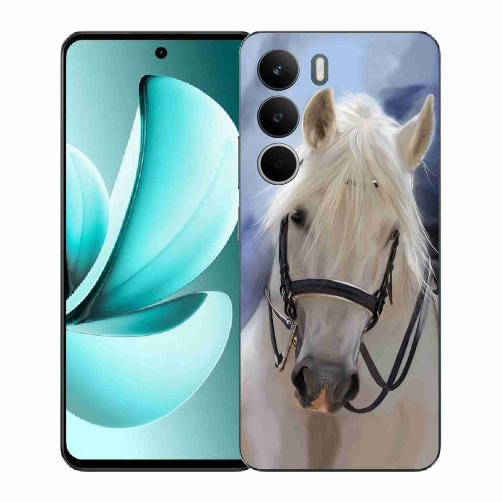 Gélový kryt mmCase na Realme C71 - biely kôň