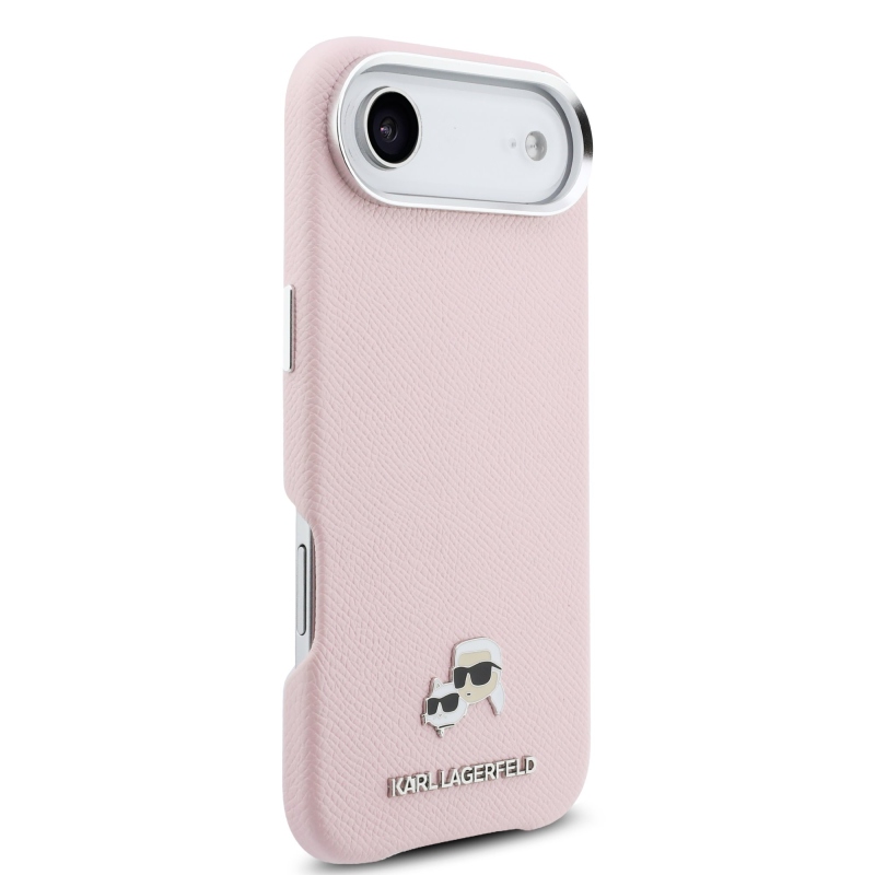 Karl Lagerfeld PU Karl and Choupette Heads Pins MagSafe zadný kryt pre iPhone Air ružový