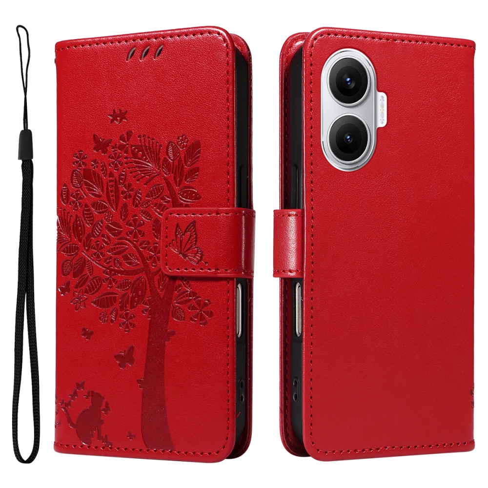 Trees knižkové púzdro na Xiaomi Poco F7 5G - červené