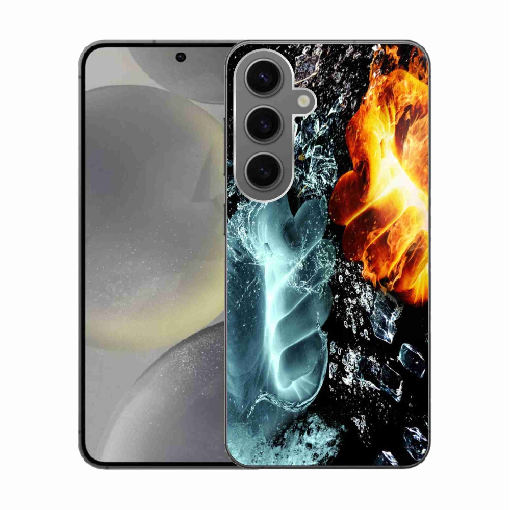 Gélový kryt mmCase na Samsung Galaxy S24 - voda a oheň