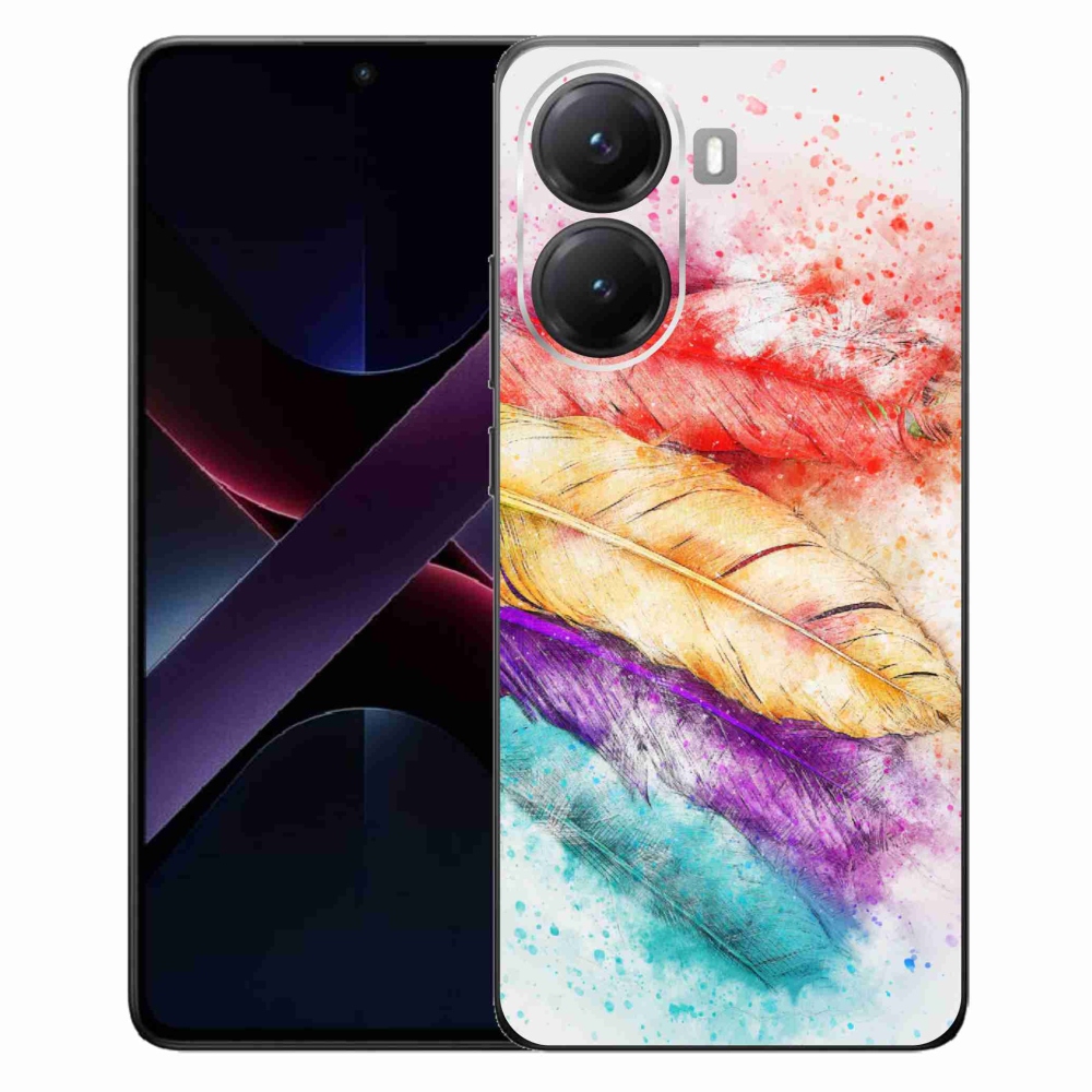Gélový kryt mmCase na Xiaomi Poco X7 Pro 5G - farebné perie