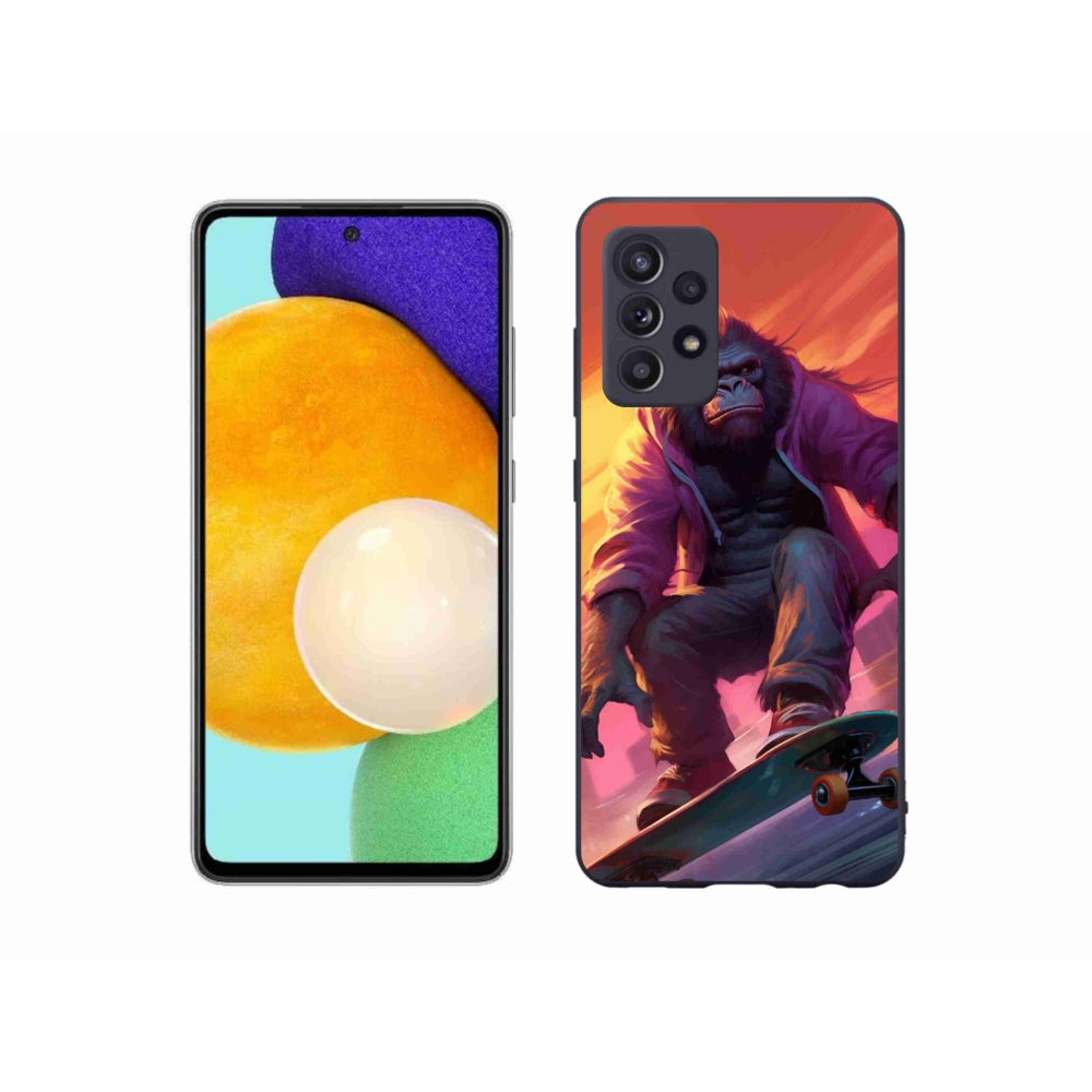 Gélový kryt mmCase na Samsung Galaxy A52s 5G - gorila na skateboarde