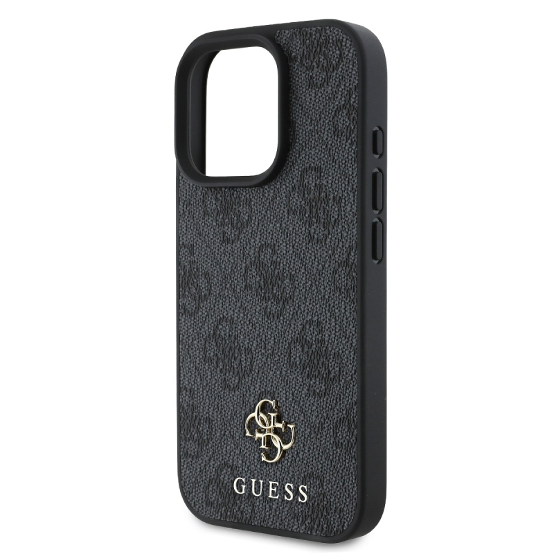 Guess PU 4G Small Metal Logo MagSafe Zadný Kryt pre iPhone 16 Pro Grey