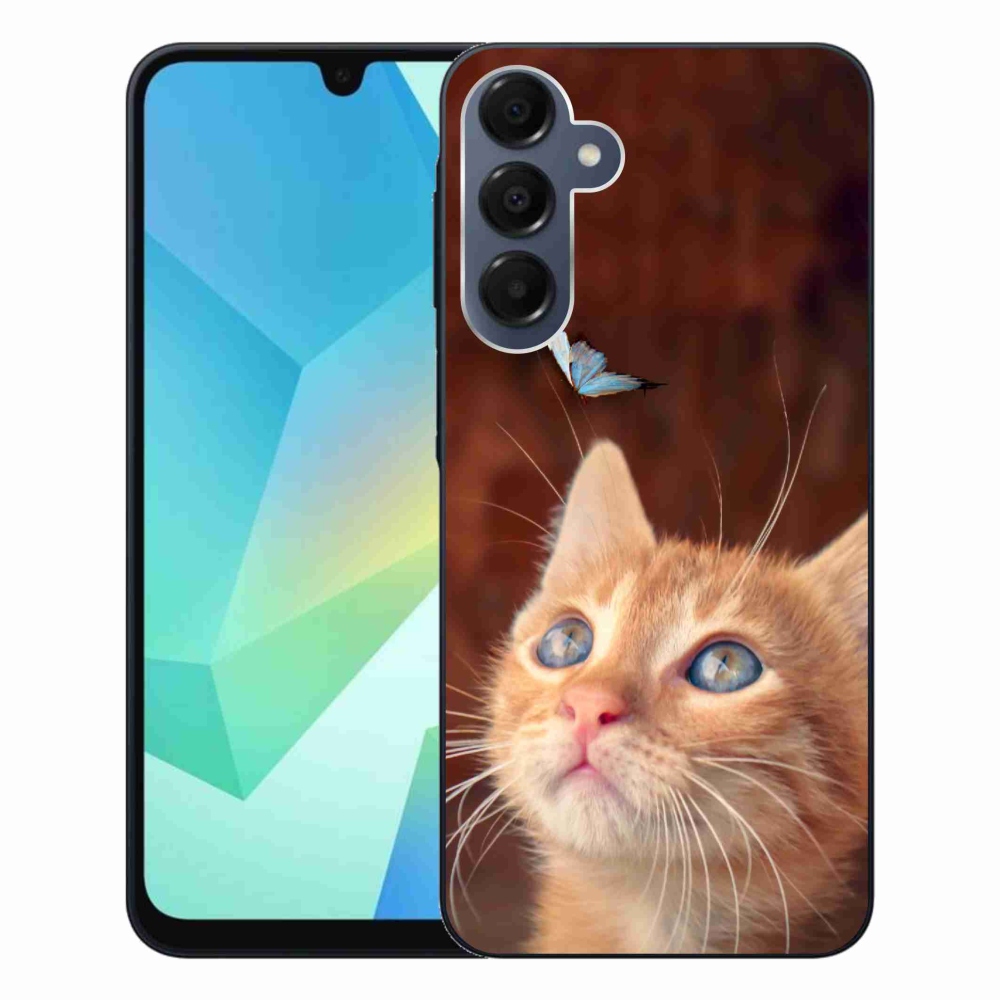 Gélový kryt mmCase na Samsung Galaxy A16 4G/5G - motýľ a mačiatko