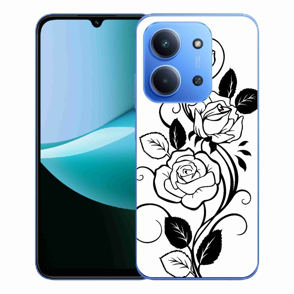 Gélový kryt mmCase na Xiaomi Redmi 15C 4G/5G (173mm) - čiernobiela ruža