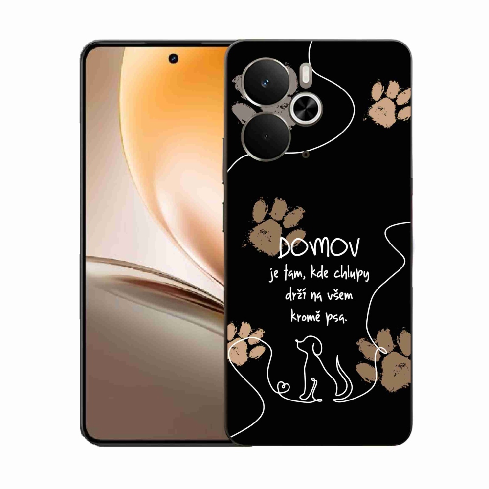 Gélový kryt mmCase na Realme 14 5G - psí motív čierne pozadie