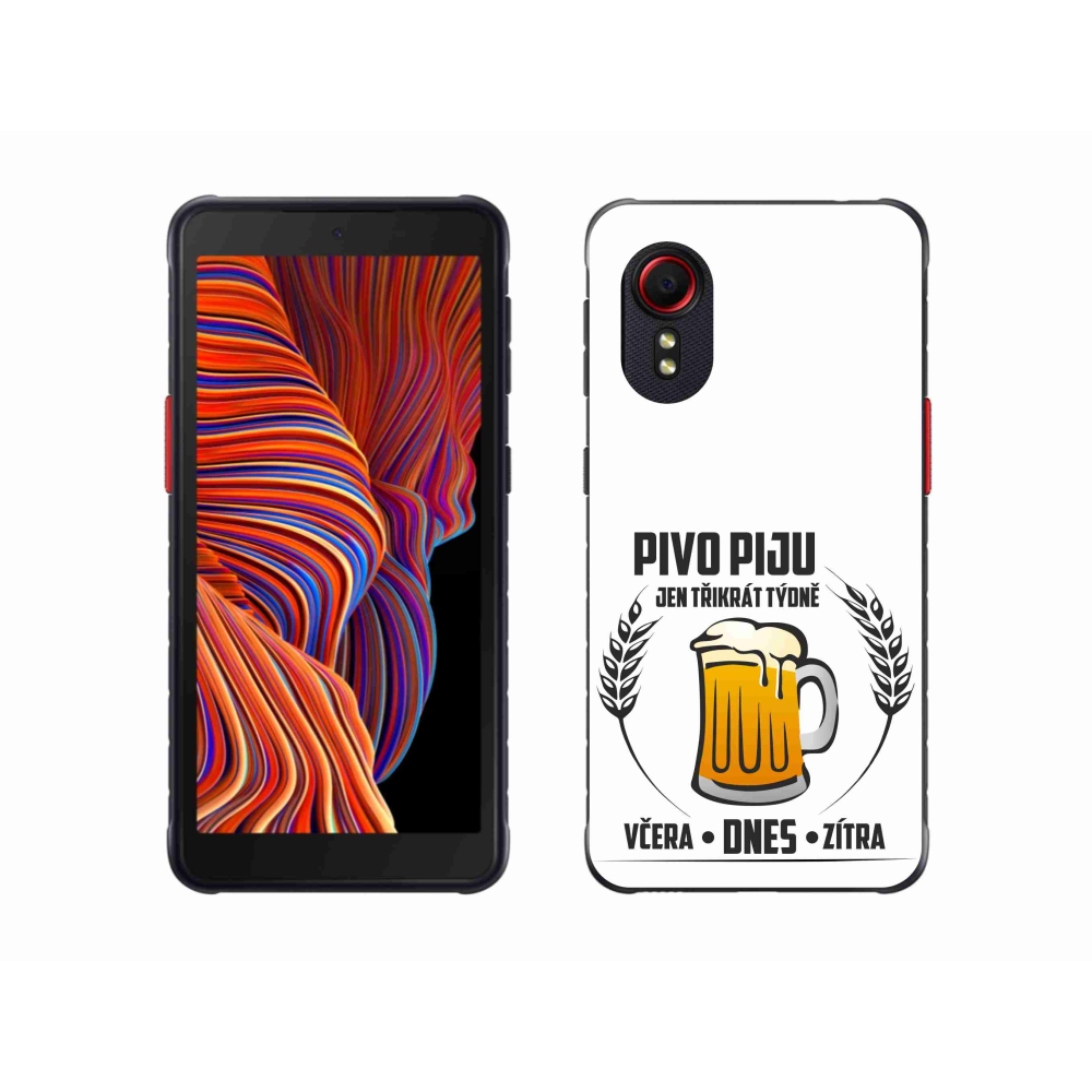 Gélový kryt mmCase na Samsung Galaxy Xcover 5 - pivný motív biele pozadie