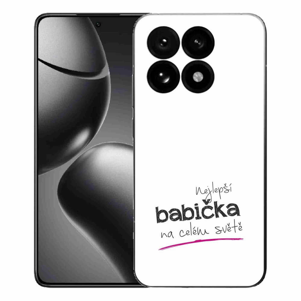 Gélový kryt mmCase na Xiaomi 15T - najlepšia babička 4 biele pozadie