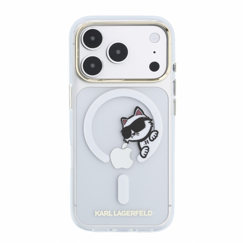 Karl Lagerfeld IML Choupette Peekaboo Magsafe zadný kryt pre iPhone 18 Pro Max, priehľadný