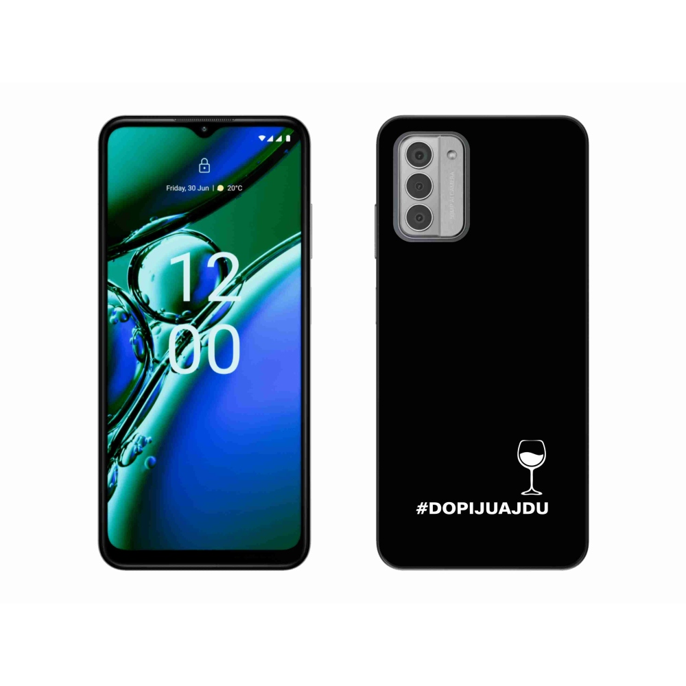 Gélový kryt mmCase na Nokia G42 - vínny motív čierne pozadie
