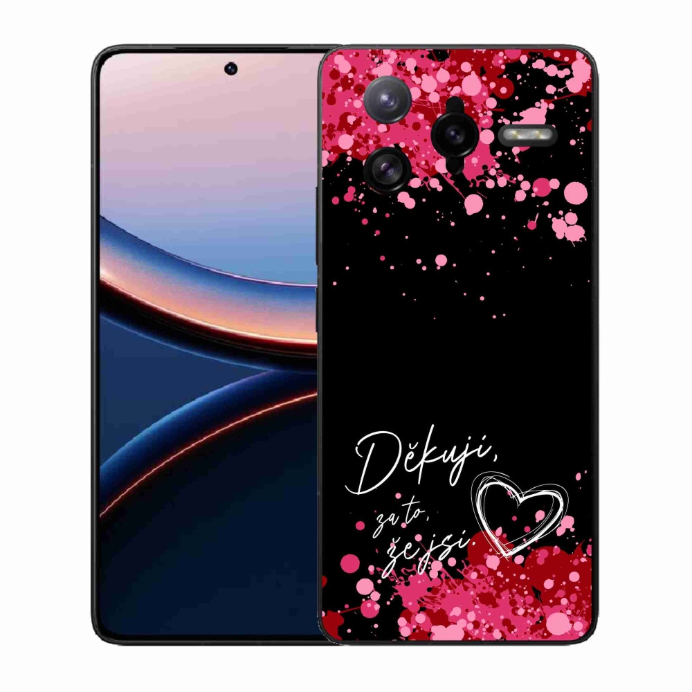 Gélový kryt mmCase na Xiaomi Poco F7 Ultra - zamilovaný text 2 čierne pozadie