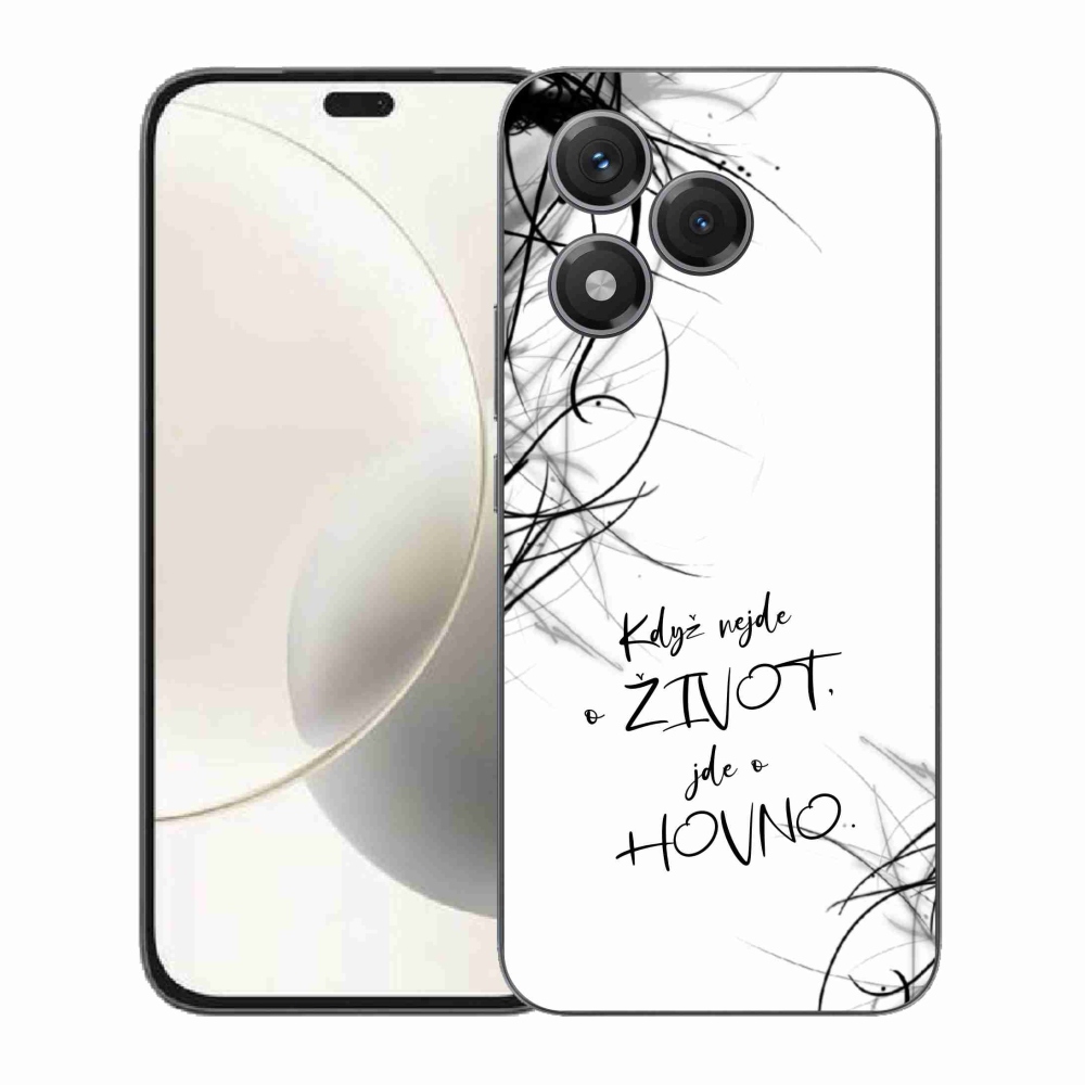 Gélový kryt mmCase na Honor 400 Lite - vtipný text 16 biele pozadie