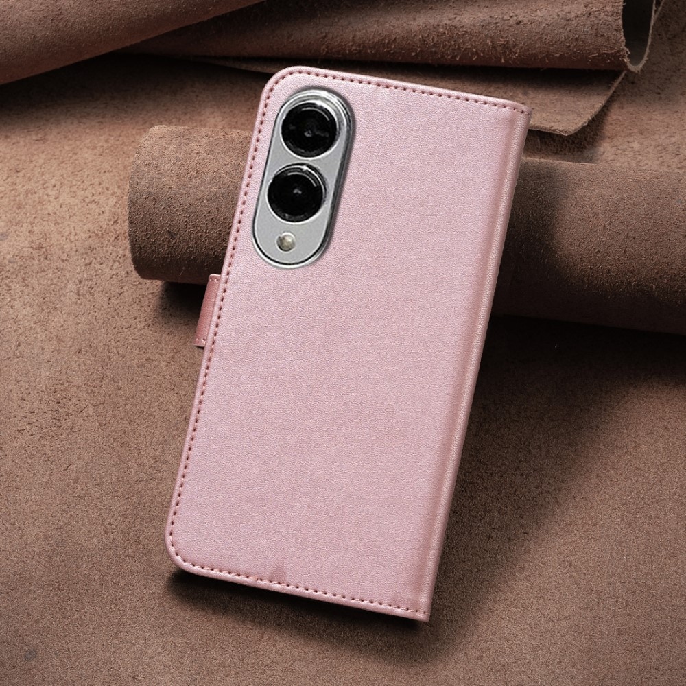 Clover knižkové púzdro na Samsung Galaxy S25 Edge - ružovozlaté
