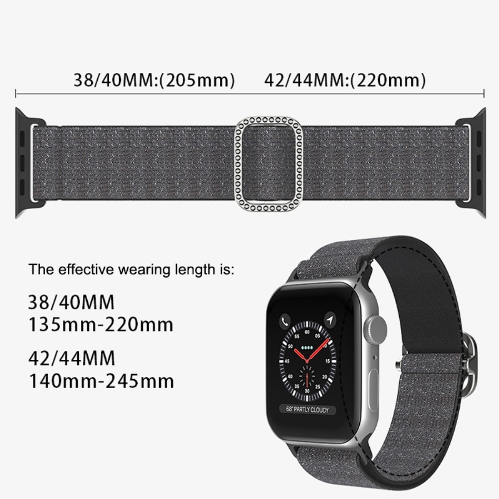Decor nylonový remienok na Apple Watch Ultra/Ultra 2 49mm/SE/SE 2022/2023 44mm/9/8/7 45mm/6/5/4 44mm/3/2/1 42 mm - čierny