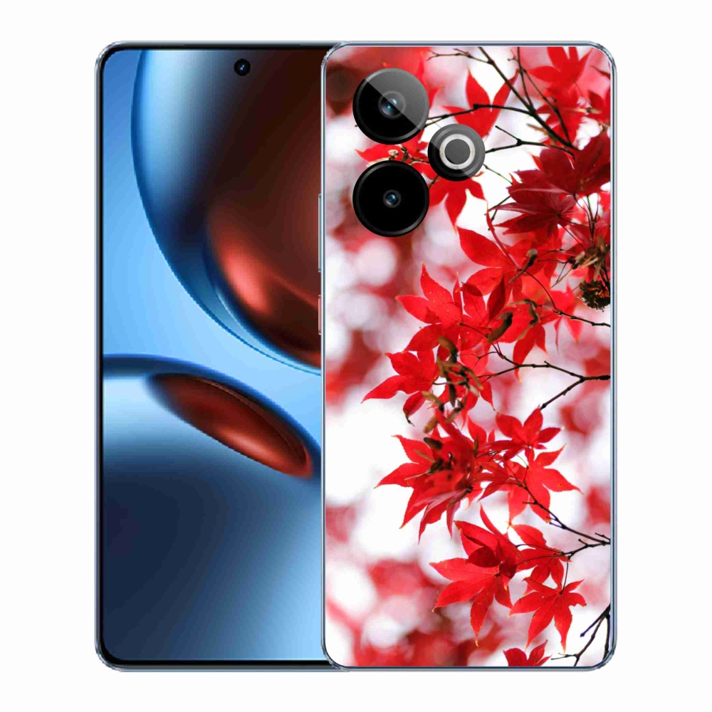 Gélový kryt mmCase na Realme GT 7 5G/GT 7T 5G - červené listy