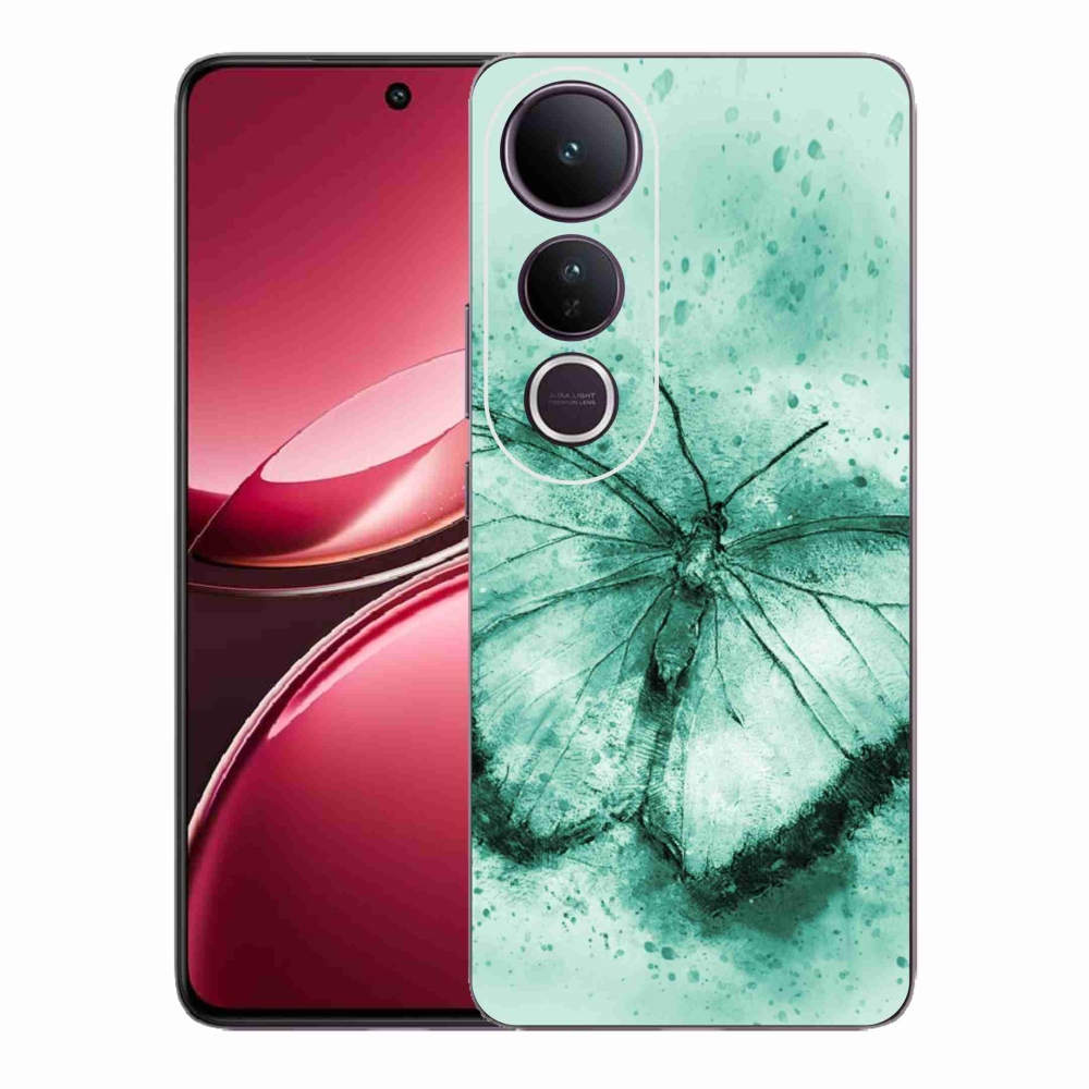 Gélový kryt mmCase na Vivo V50 Lite 4G/5G - zelený motýľ