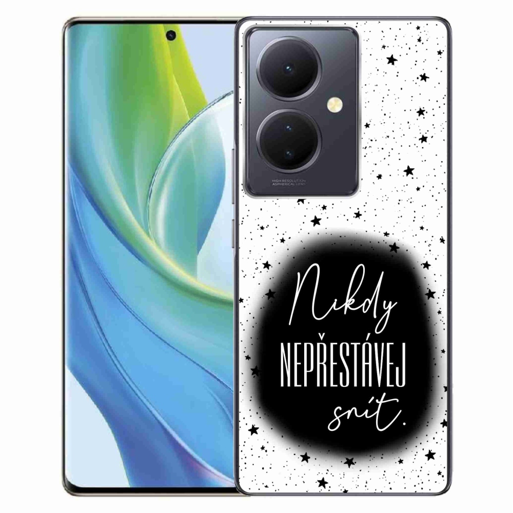 Gélový kryt mmCase na Vivo V29 Lite 5G - citát 1 čiernobiele pozadie