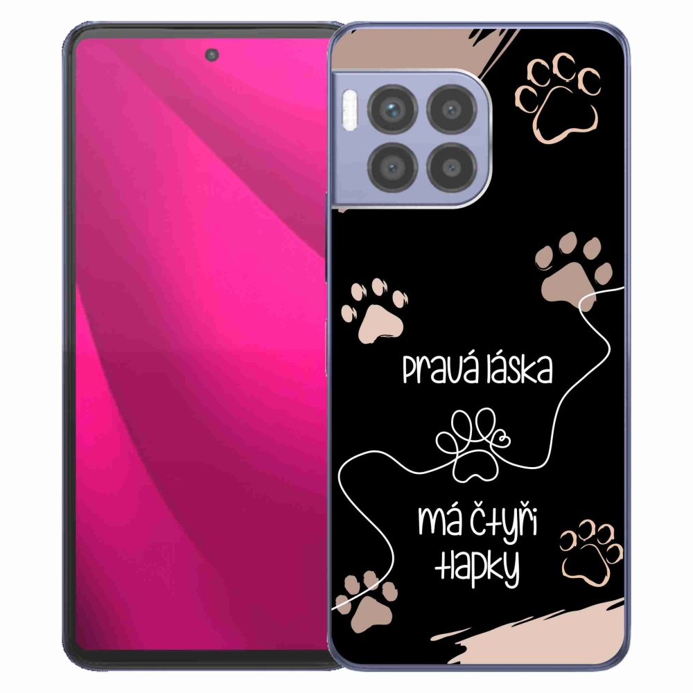 Gélový kryt mmCase na T-Mobile T Phone 2 Pro - psí motív 1 čierne pozadie