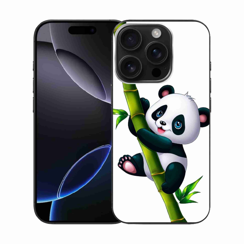 Gélový kryt mmCase na iPhone 16 Pro - panda na bambuse