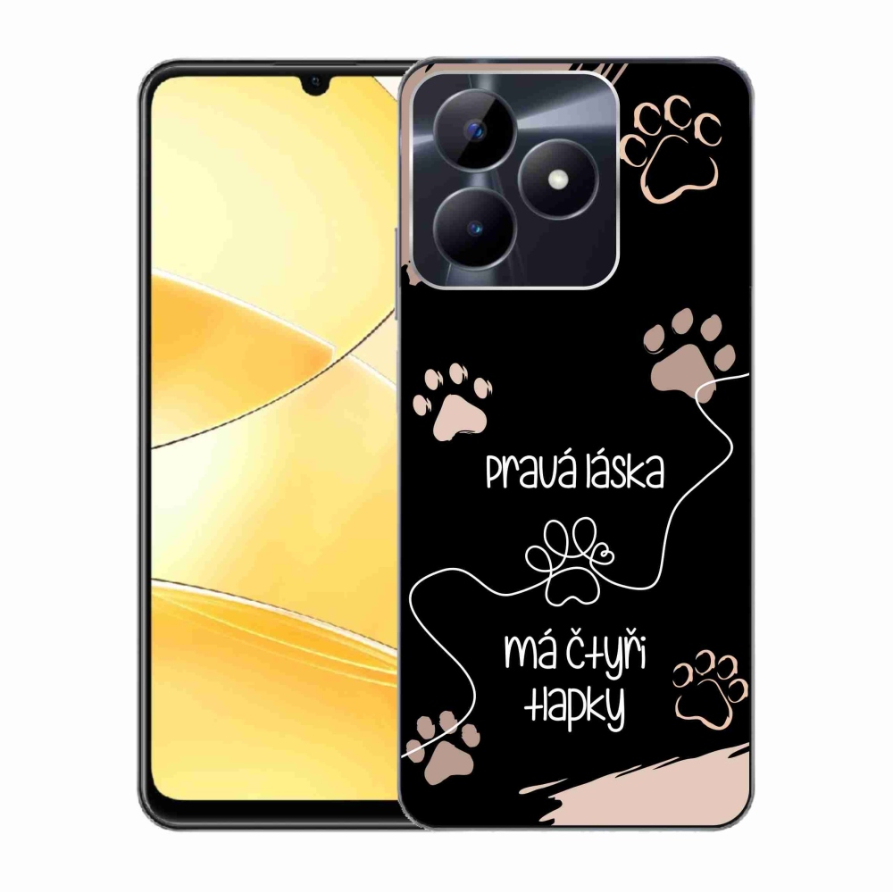 Gélový kryt mmCase na Realme C51/C53 - psí motív 1 čierne pozadie