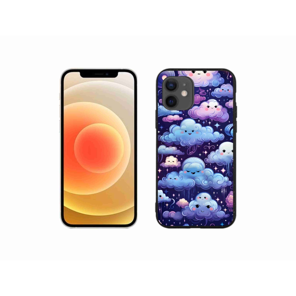 Gélový kryt mmCase na iPhone 12 mini - mráčiky