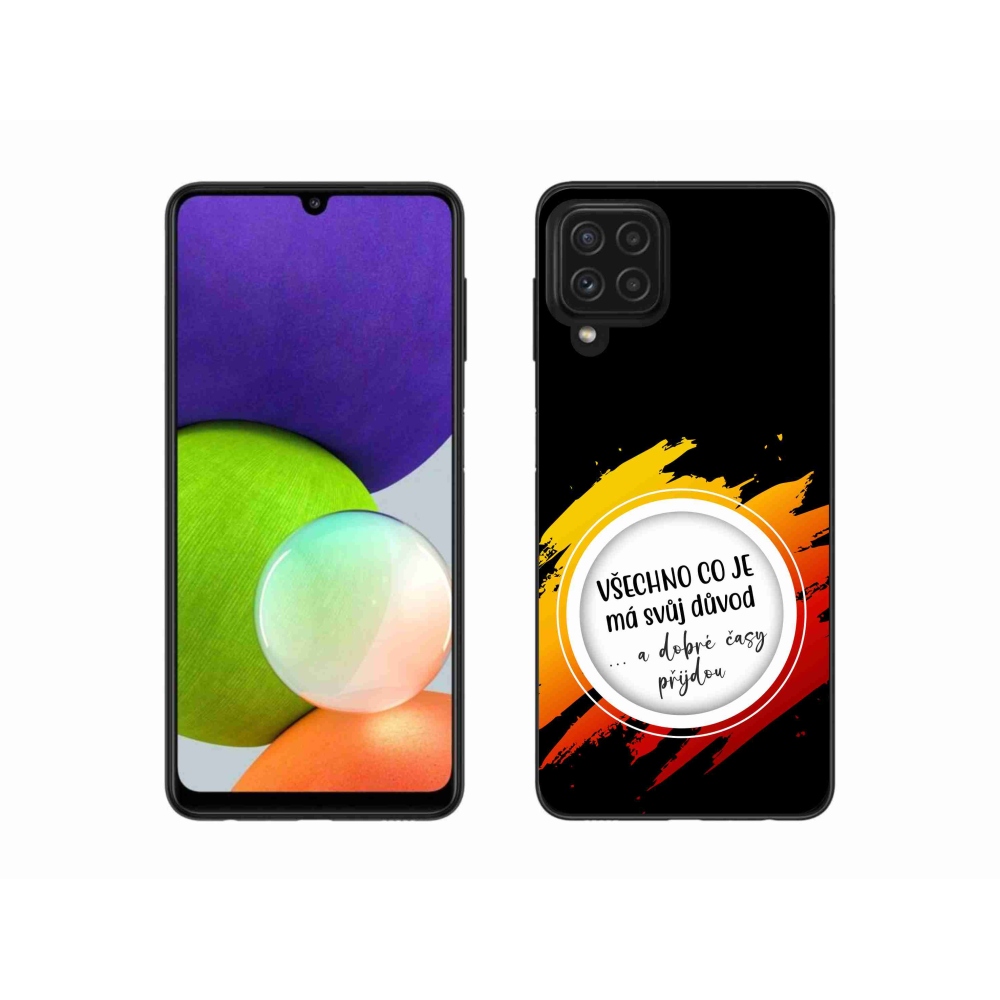 Gélový kryt mmCase na Samsung Galaxy A22 4G - citát 3 čierne pozadie