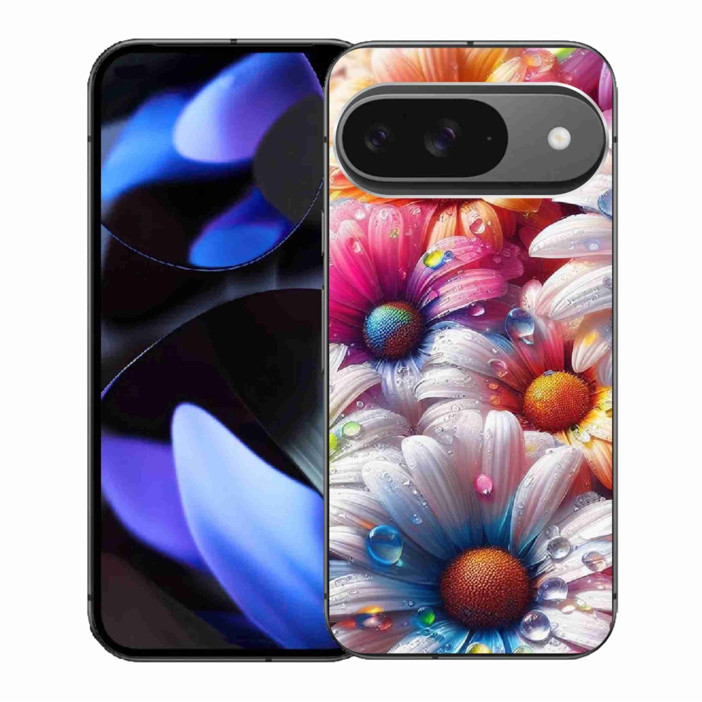Gélový kryt mmCase na Google Pixel 9/9 Pro - farebné margaréty