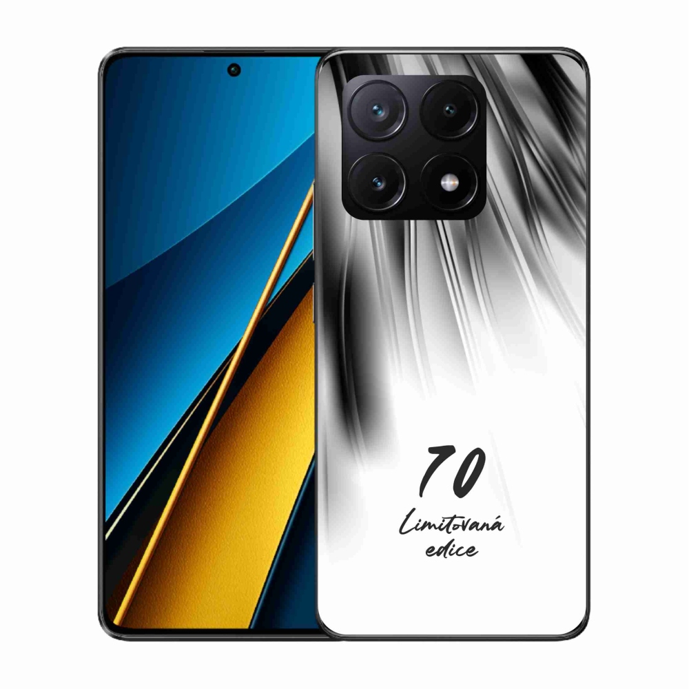 Gélový kryt mmCase na Xiaomi Poco X6 Pro 5G - 70 limitovaná edícia biele pozadie