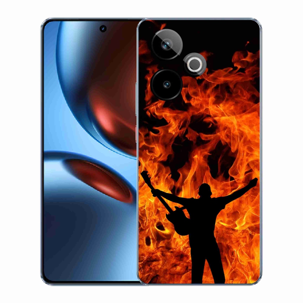 Gélový kryt mmCase na Realme GT 7 5G/GT 7T 5G - muzikant a oheň