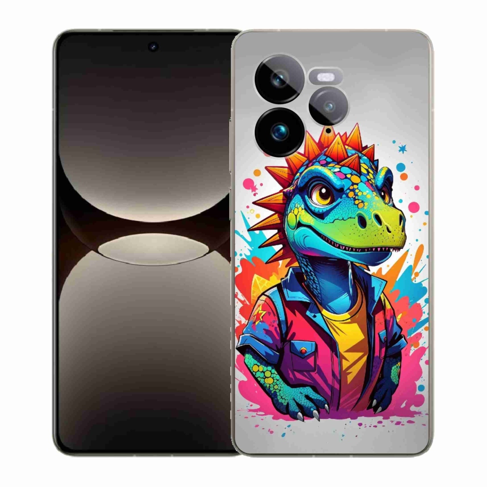 Gélový kryt mmCase na Realme GT 7 Pro 5G - farebný dinosaurus