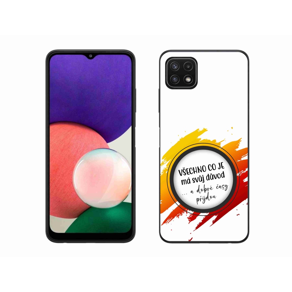 Gélový kryt mmCase na Samsung Galaxy A22 5G - citát 3 biele pozadie