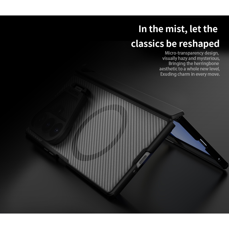 Nillkin CamShield Prop Magnetic (transparentné sklo) Zadný kryt pre Samsung Galaxy Z Fold 8 Ultra, transparentný, čierny