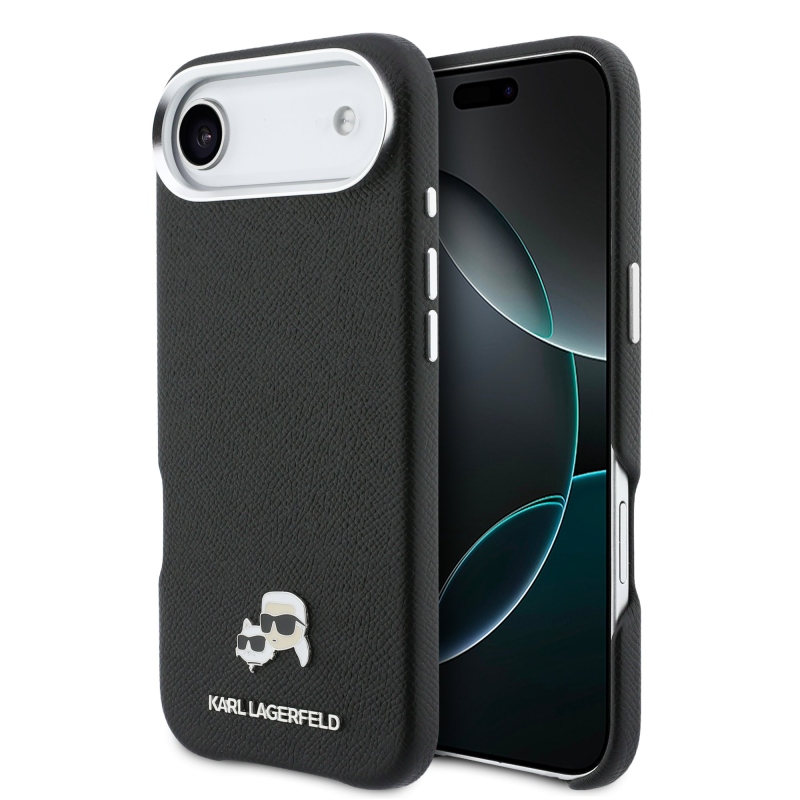 Karl Lagerfeld PU Karl and Choupette Heads Pins MagSafe zadný kryt pre iPhone Air Black