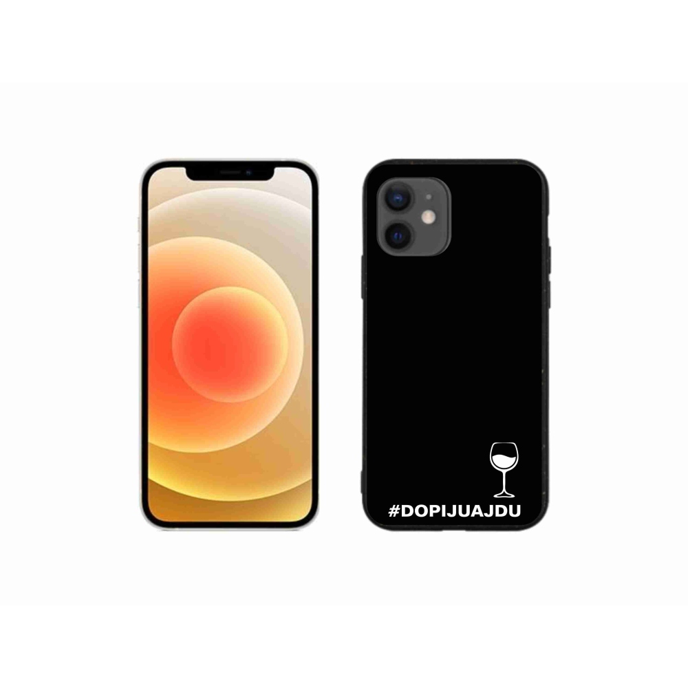 Gélový kryt mmCase na iPhone 12 mini - vínny motív čierne pozadie