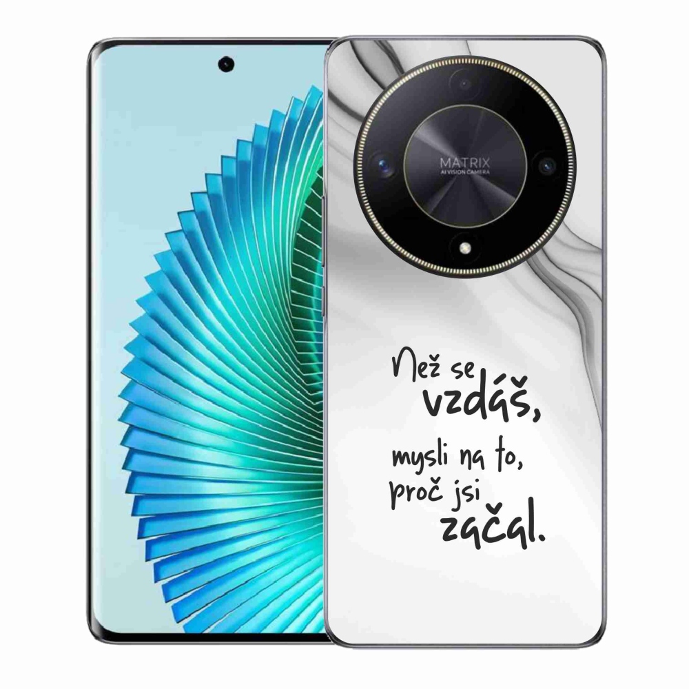Gélový kryt mmCase na Honor Magic 6 Lite 5G - citát 2 biele pozadie