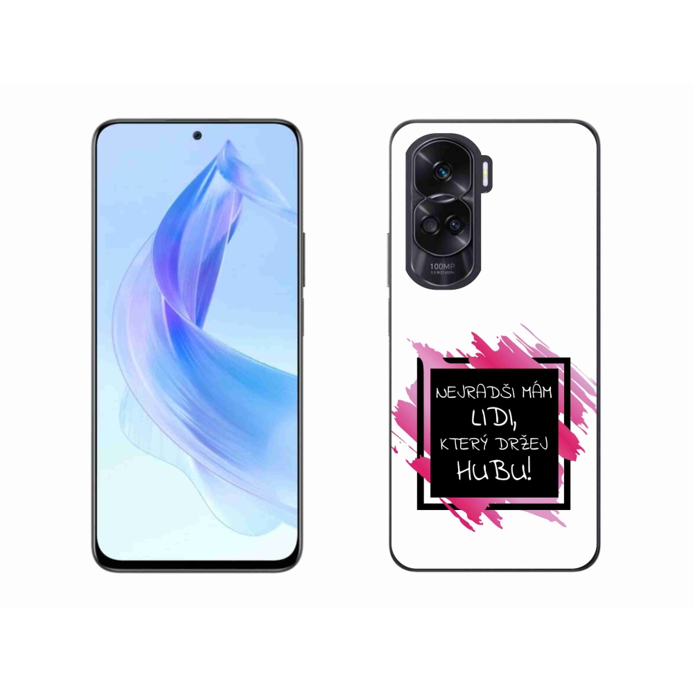 Gélový kryt mmCase na Honor 90 Lite - vtipný text 7 čiernobiele pozadie