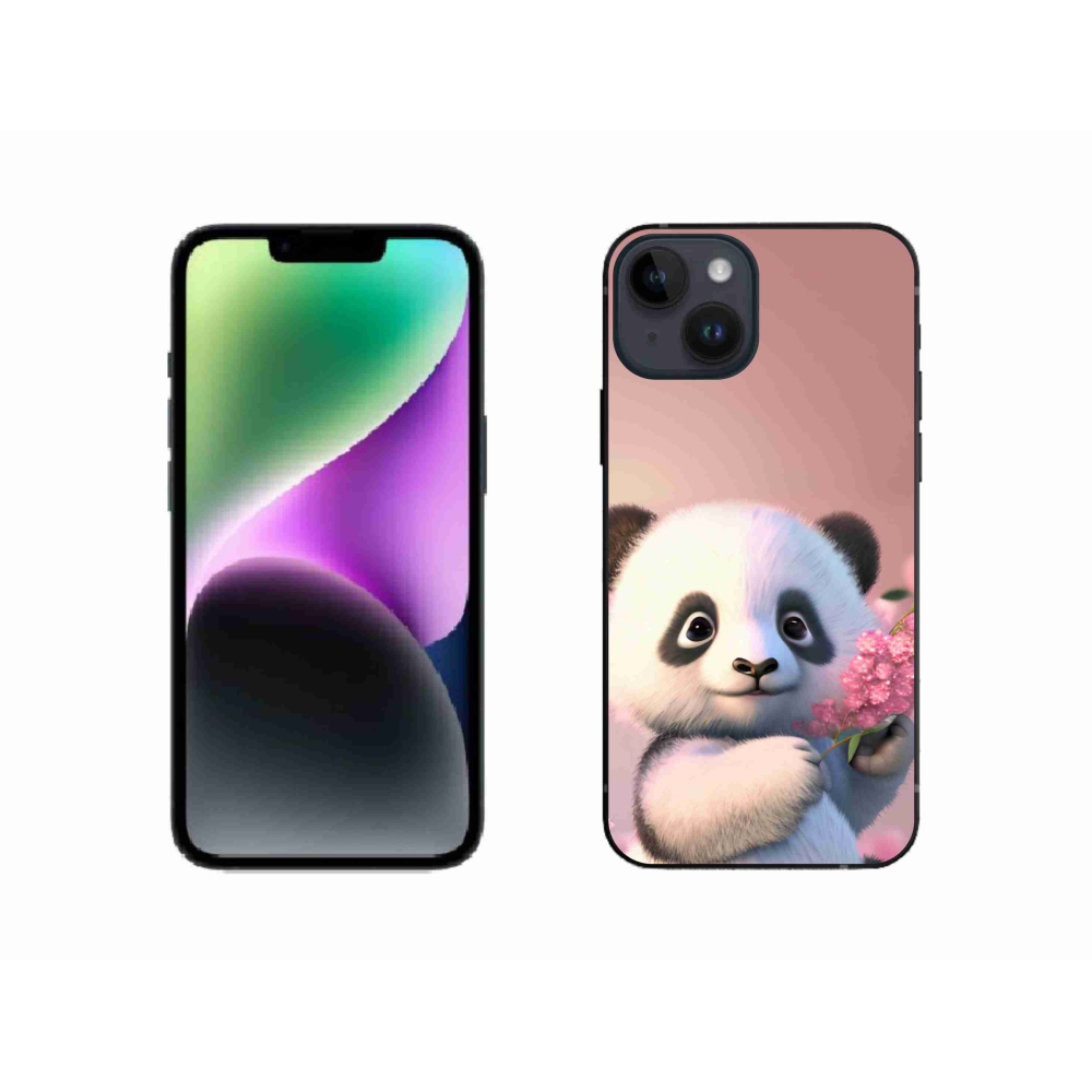 Gélový kryt mmCase na iPhone 14 - roztomilá panda