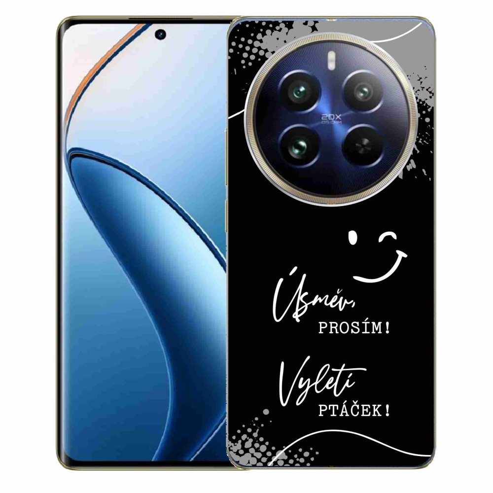 Gélový kryt mmCase na Realme 12 Pro 5G/12 Pro+ 5G - vtipný text 4 čierne pozadie