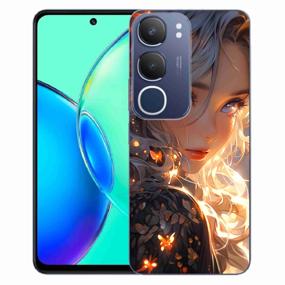 Gélový kryt mmCase na Vivo Y19s - dievča a motýle