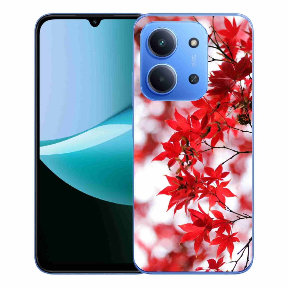 Gélový kryt mmCase na Xiaomi Redmi 15C 4G/5G (173mm) - červené listy