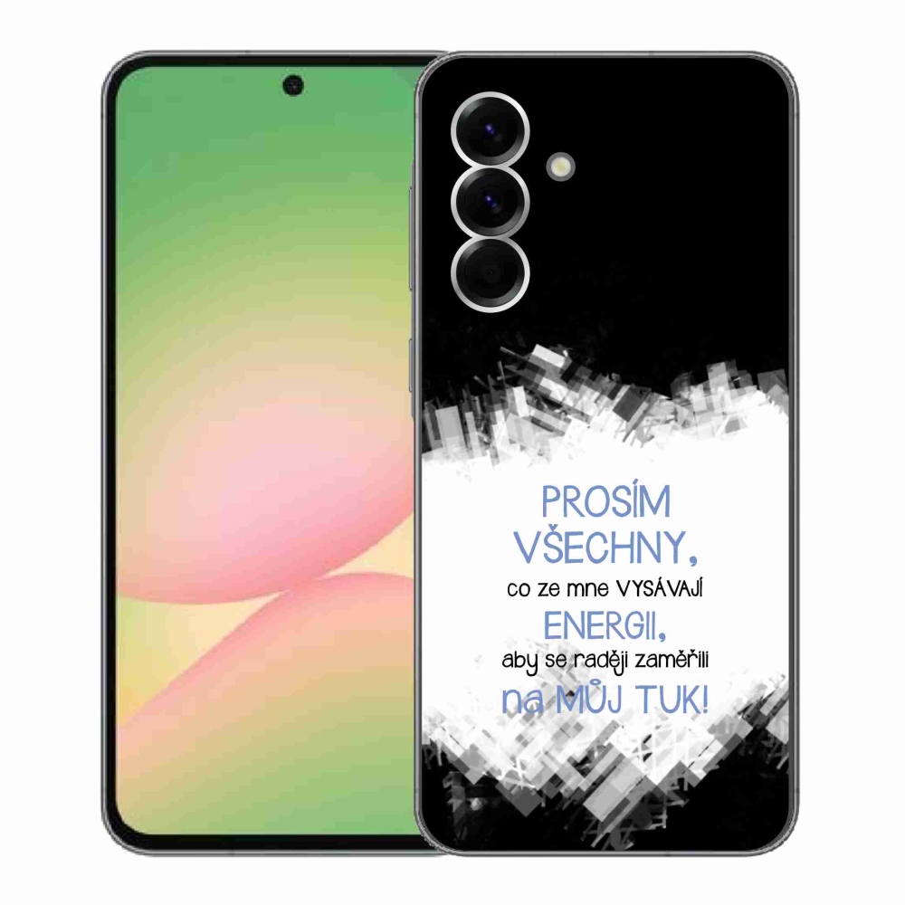 Gélový kryt mmCase na Samsung Galaxy A56 5G - vtipný text 1 modrý