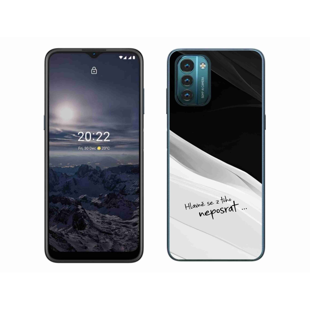 Gélový kryt mmCase na Nokia G11/G21 - vtipný text 13 bieločierne pozadie