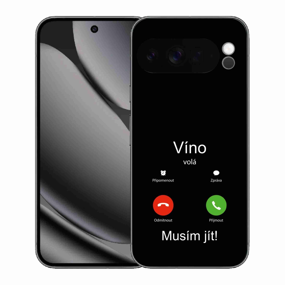 Gélový kryt mmCase na Google Pixel 10 Pro XL - víno volá čierne pozadie