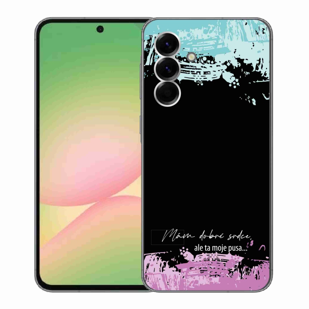 Gélový kryt mmCase na Samsung Galaxy A56 5G - vtipný text 3 čierne pozadie