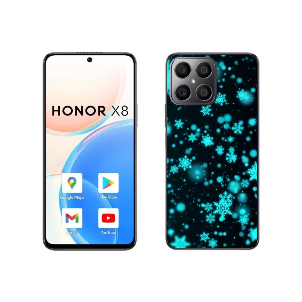 Gélový kryt mmCase na Honor X8 4G - snehové vločky 1