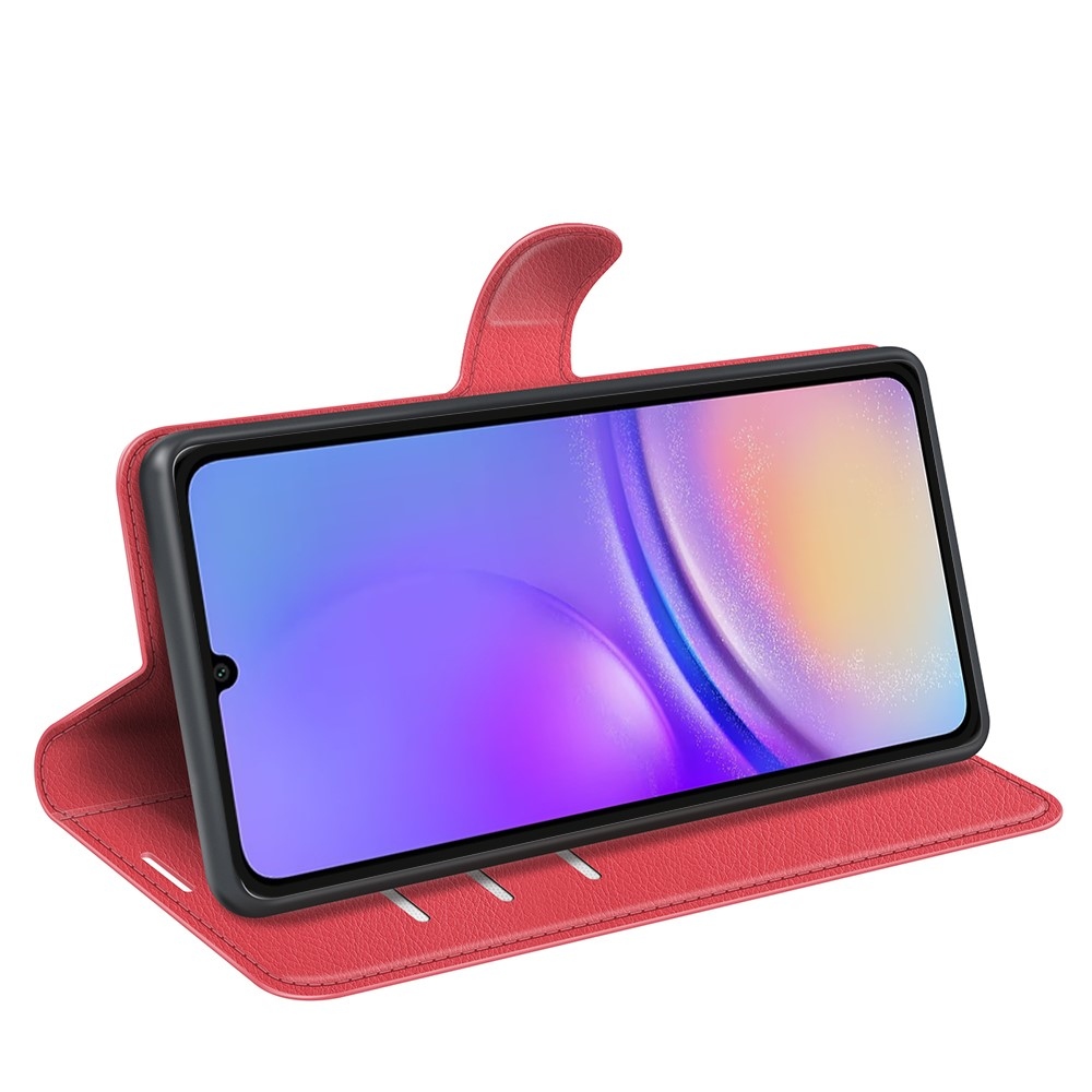 Litchi knižkové púzdro na Samsung Galaxy A06 4G - červené