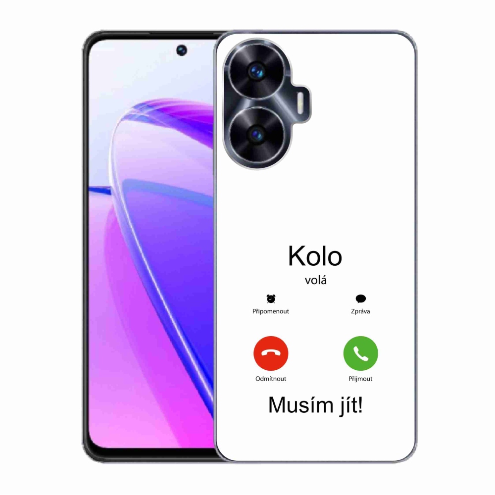 Gélový kryt mmCase na Realme C55 - koleso volá biele pozadie