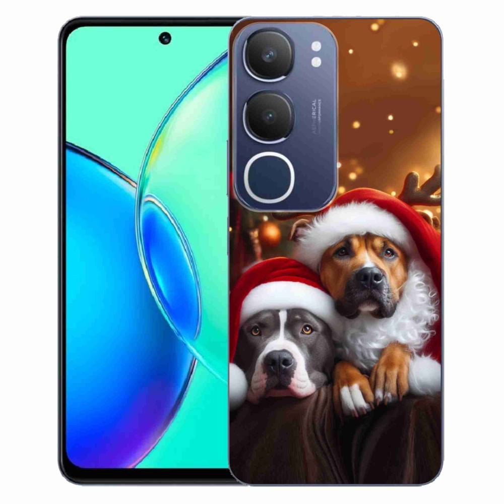Gélový kryt mmCase na Vivo Y19s - vianočné psy
