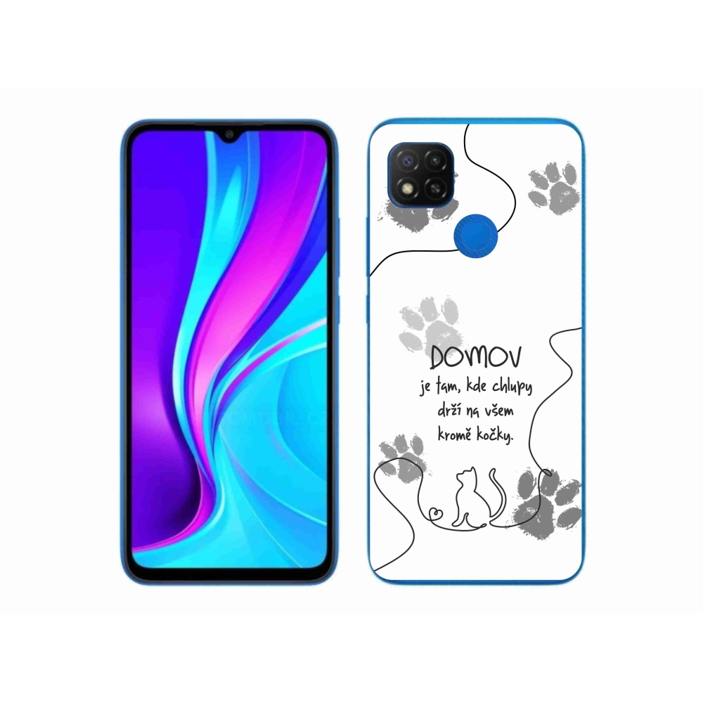 Gélový kryt mmCase na Xiaomi Redmi 9C - mačacie motív biele pozadie